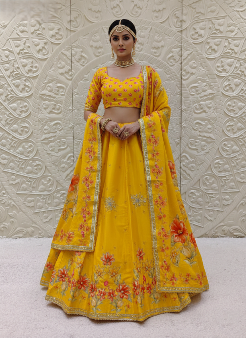 KcPc New Designer Crepe Silk Lehenga with Premium Gotapatti Work MHS