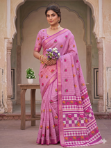 KcPcElegant Casual Wear Kota Doria Saree with Zari Border DetailingSWA