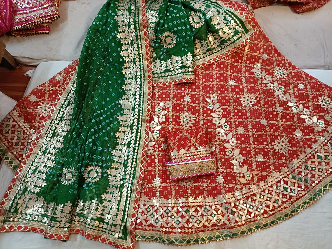 Rajasthani Special Jaipuri Gotapatti Lehengas chunri set, NR, KML