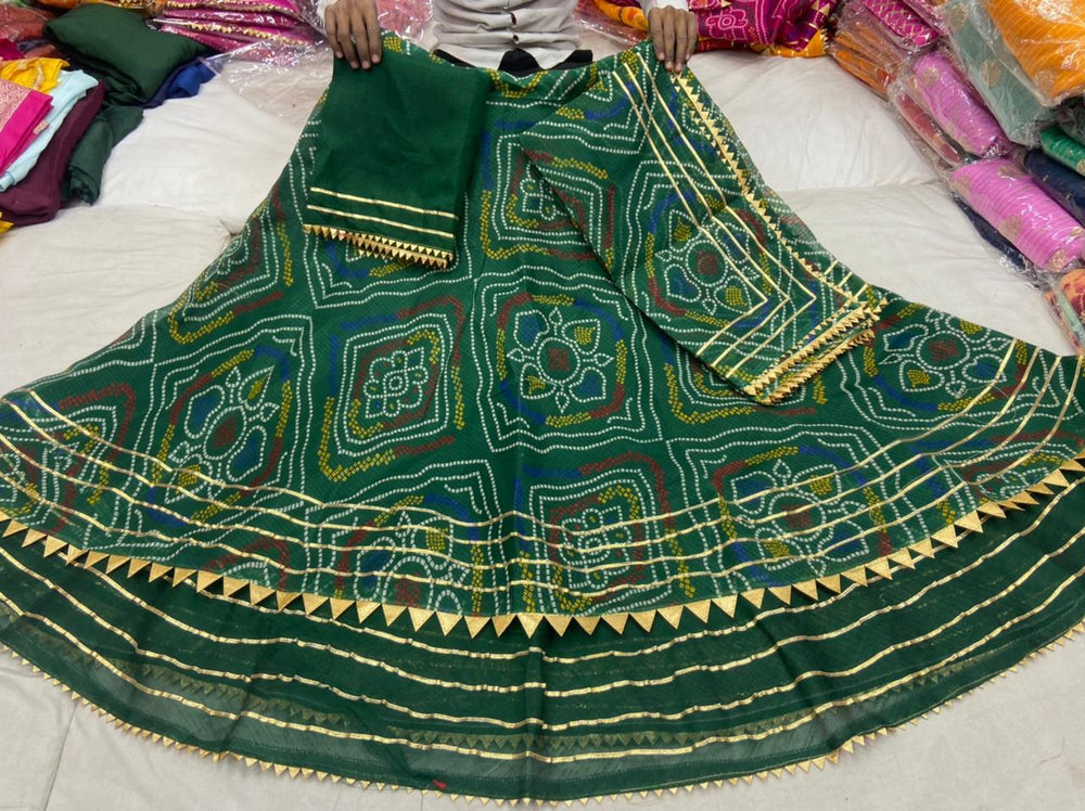 KcPc Kota Doria Bandhej Print Lehenga With Bangalore Dupatta KML