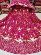 By Pure Georgette Bandhani Print Lehenga With Traditional wear