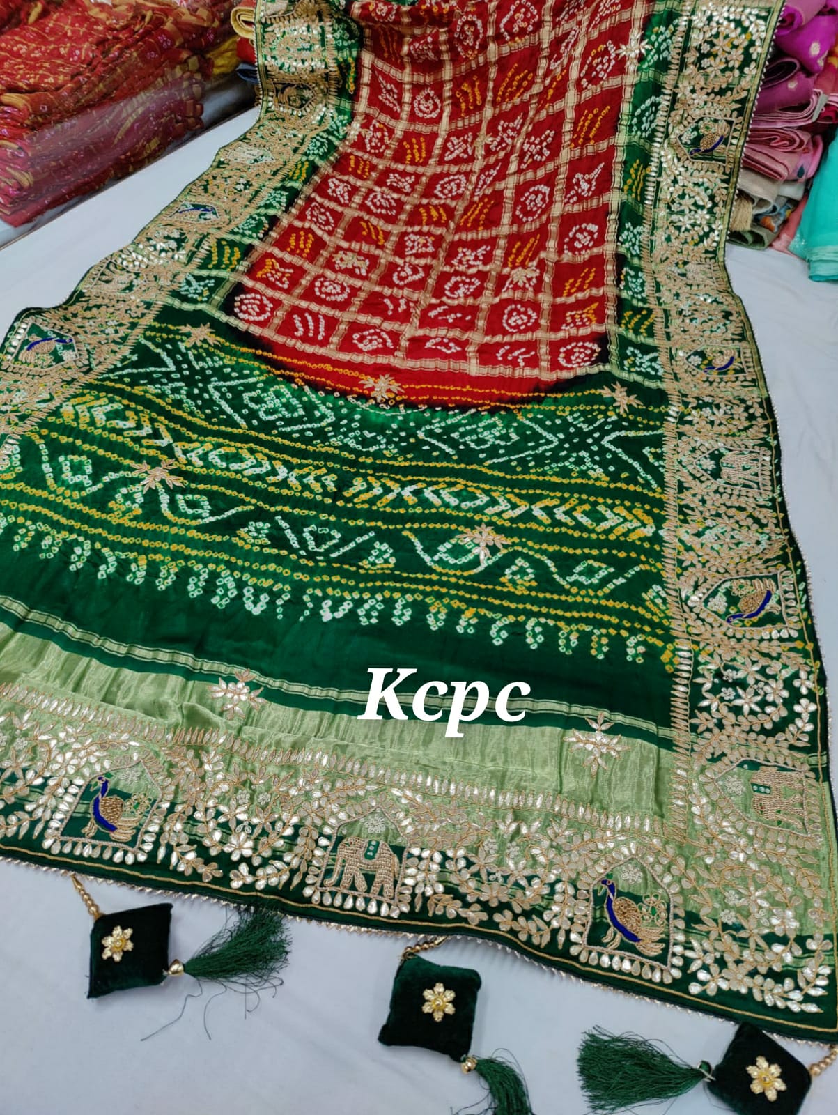 Gaji Silk Bandhani Gharchola sarees for traditional weddings royal look