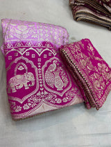 KcPc Pure Banarasi Dola Silk with zari work Lehenga BTU Pink rani