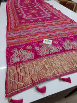Bandhani Style with gotapati work for bride's and wedding