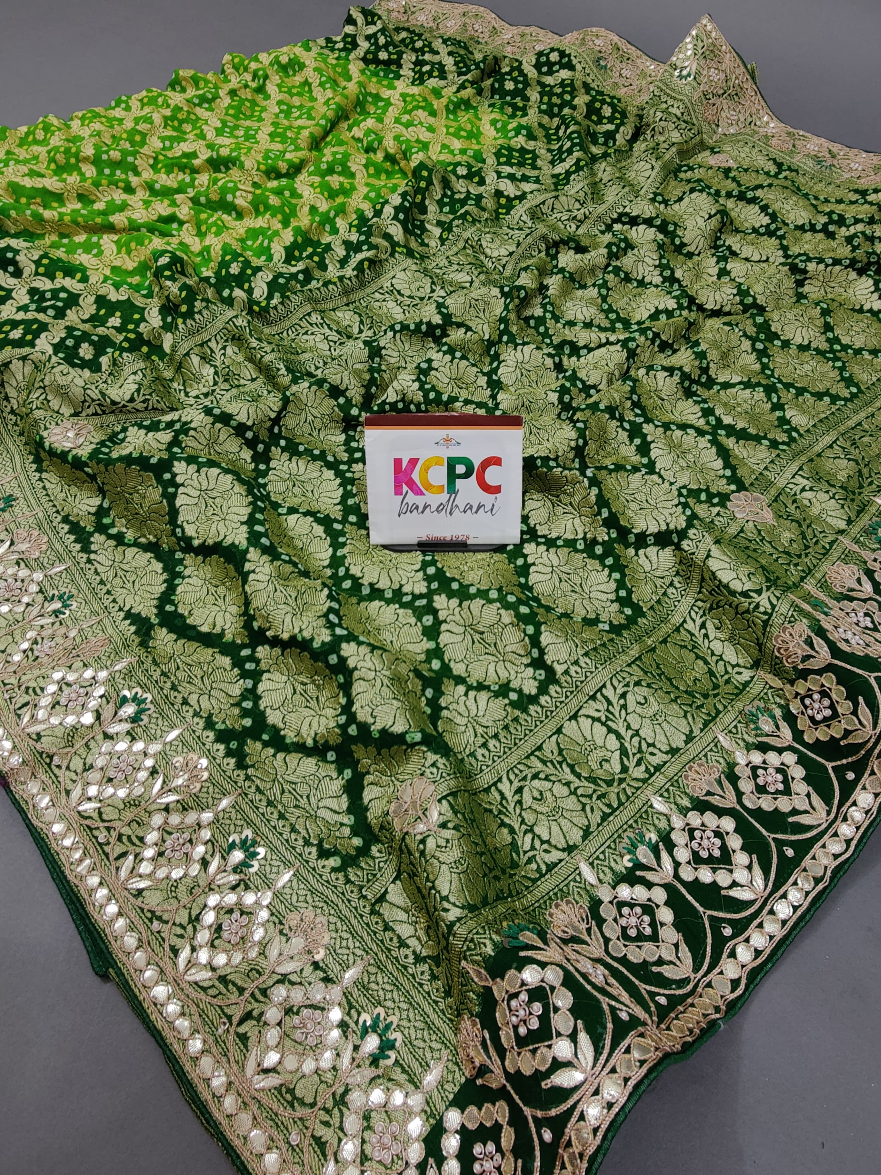 beautiful Neemzari Bandhani style saree