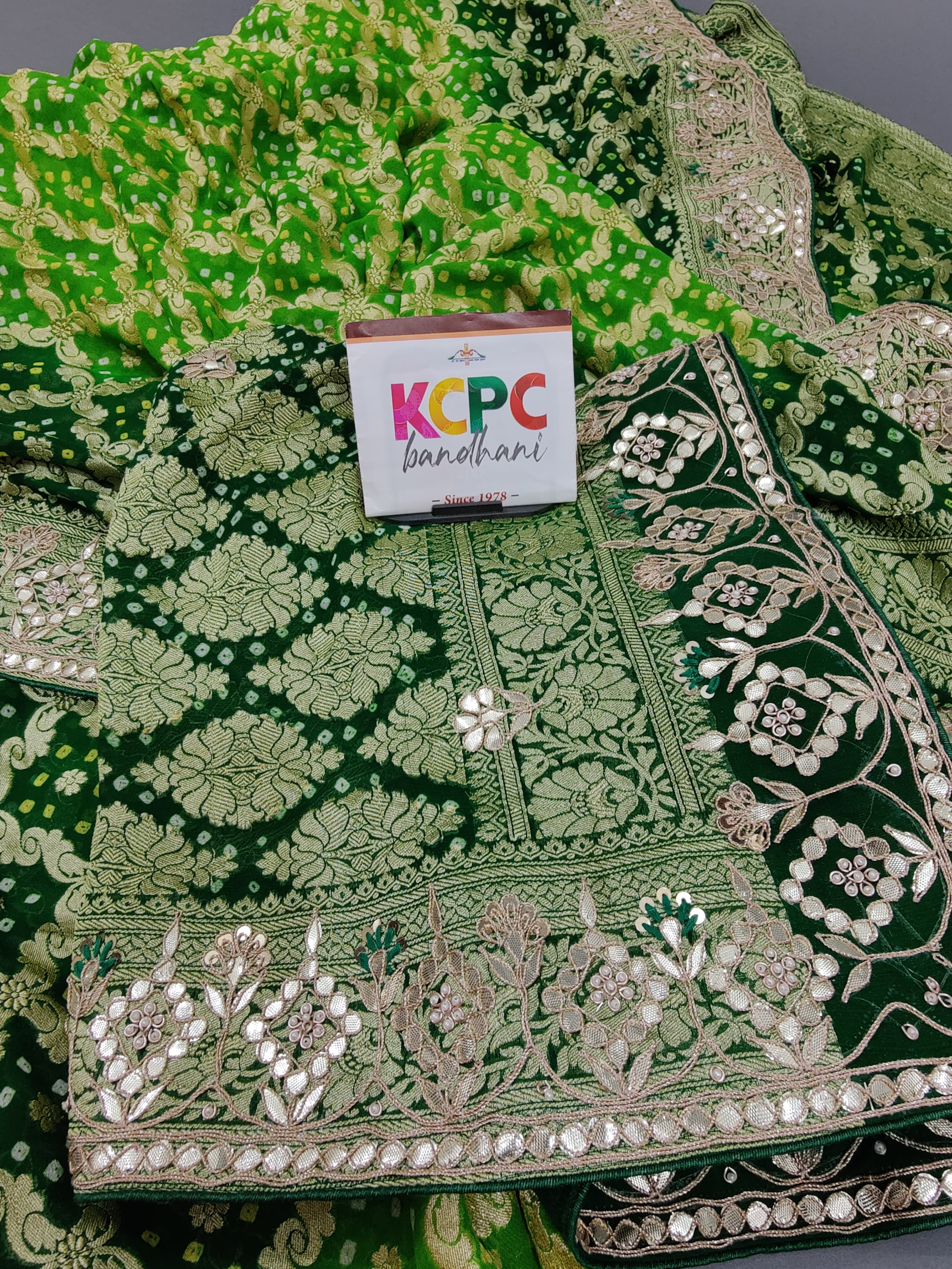 beautiful Neemzari Bandhani style saree