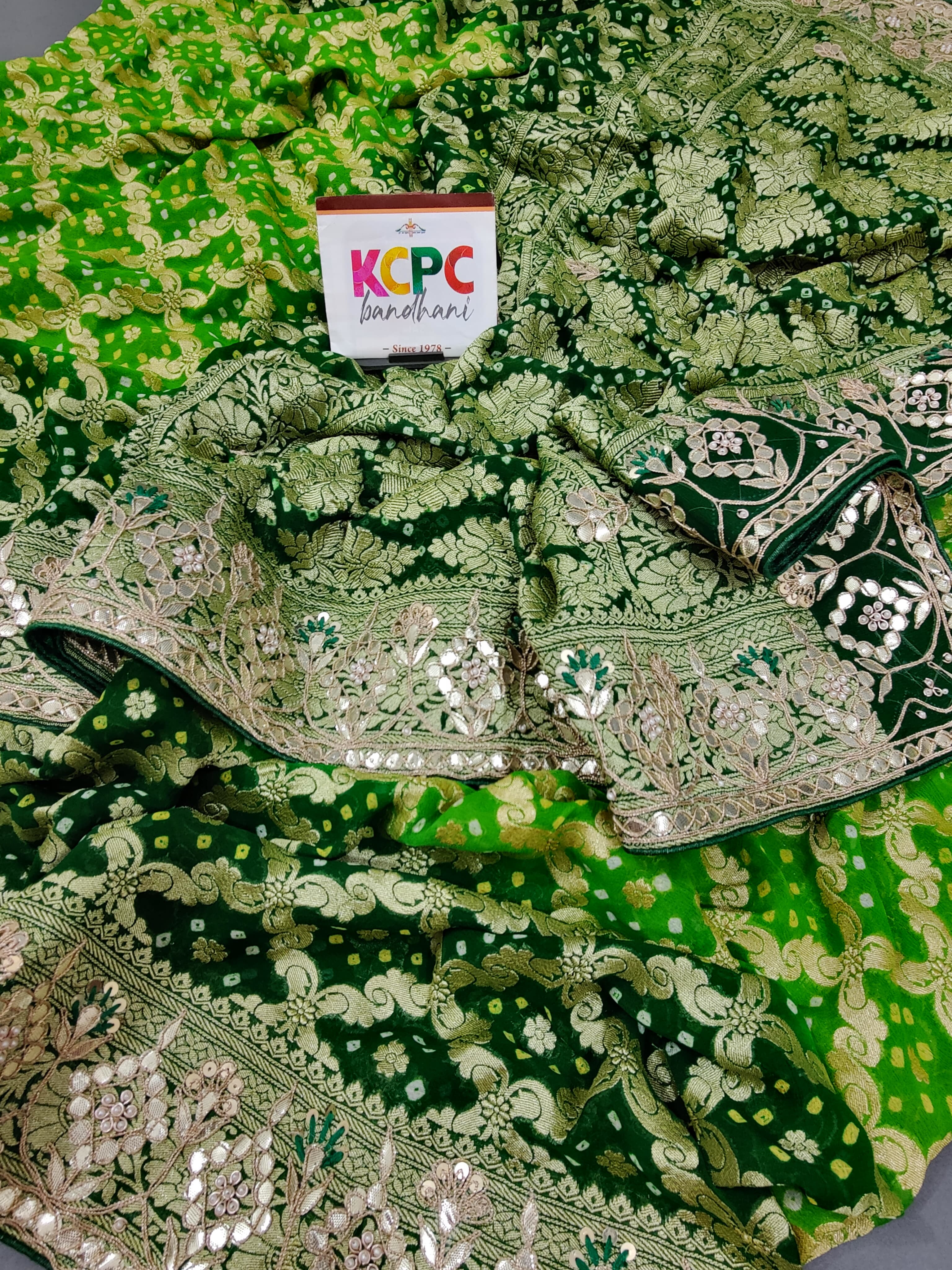 beautiful Neemzari Bandhani style saree
