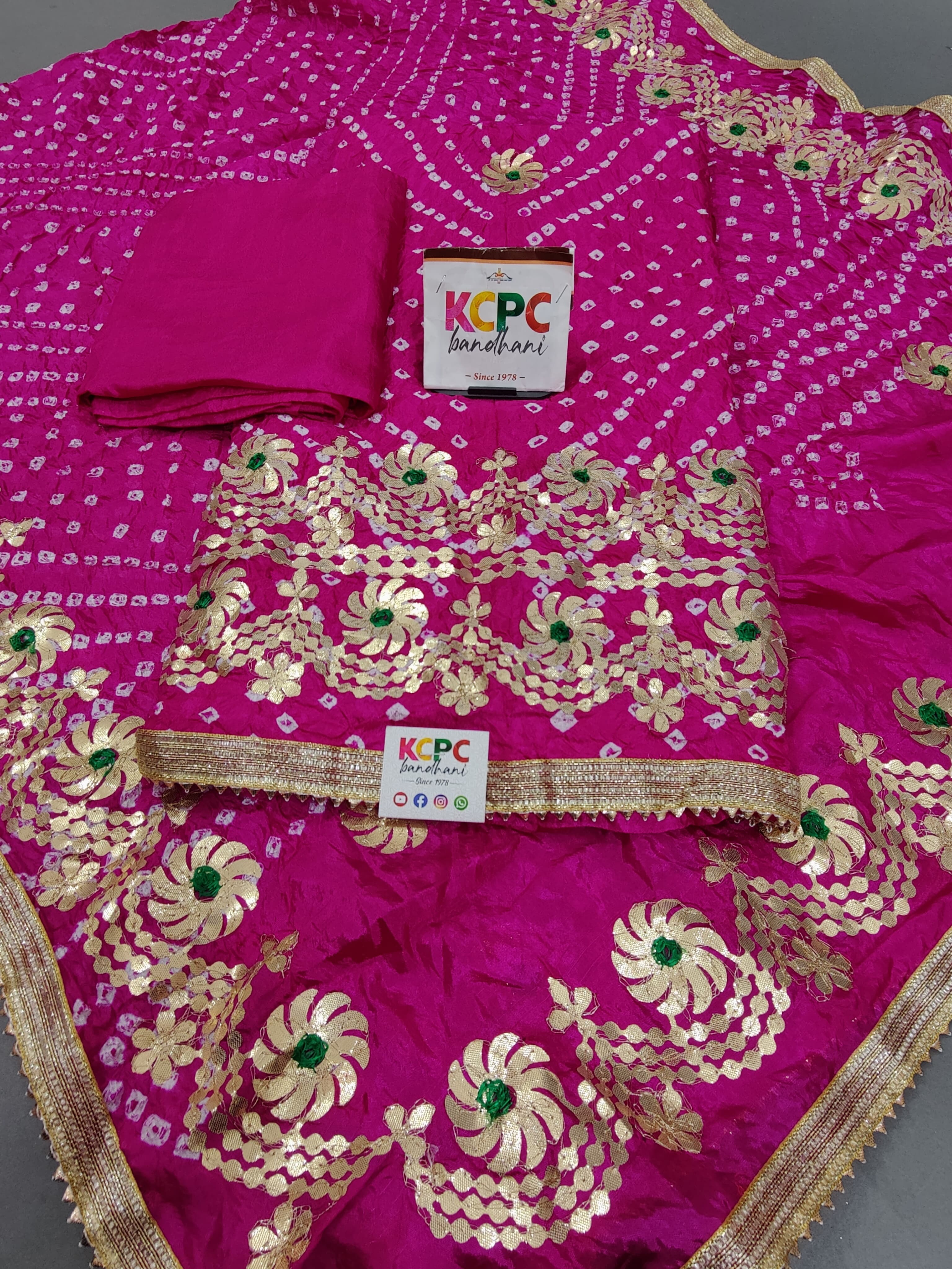 KcPc Art Silk Bandhani Gotapatti Salwar Suit KML