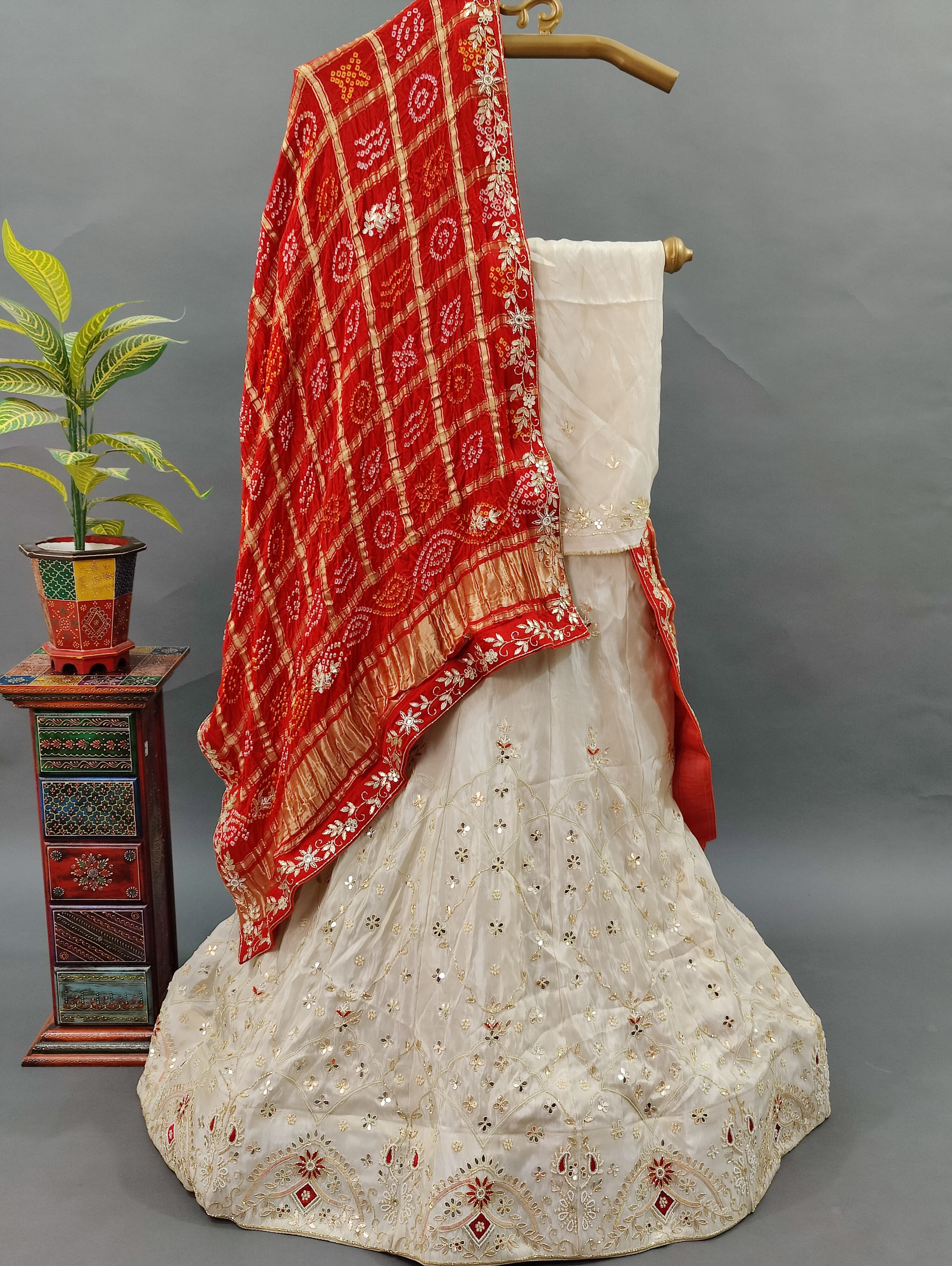 Upada Silk Zardoji Gotapatti Handwork Lehenga