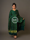 KcPc Latest Trending Bandhani Modal Silk Lagdi Patta Dupatta Bottle Green