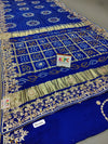 KcPc Latest Pure Gaji Silk Bandhani Ghatchola Gotapatti SareeAMT Blue