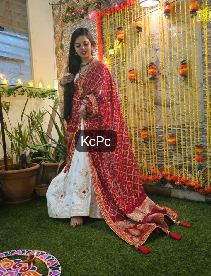 By Pure Georgette Ghatchola Bandhej Dupatta