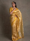 Ayellow Banarasi handloom saree