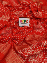 KcPc New Arrival Crush Bandhej Faji Style Cotton silk Saree