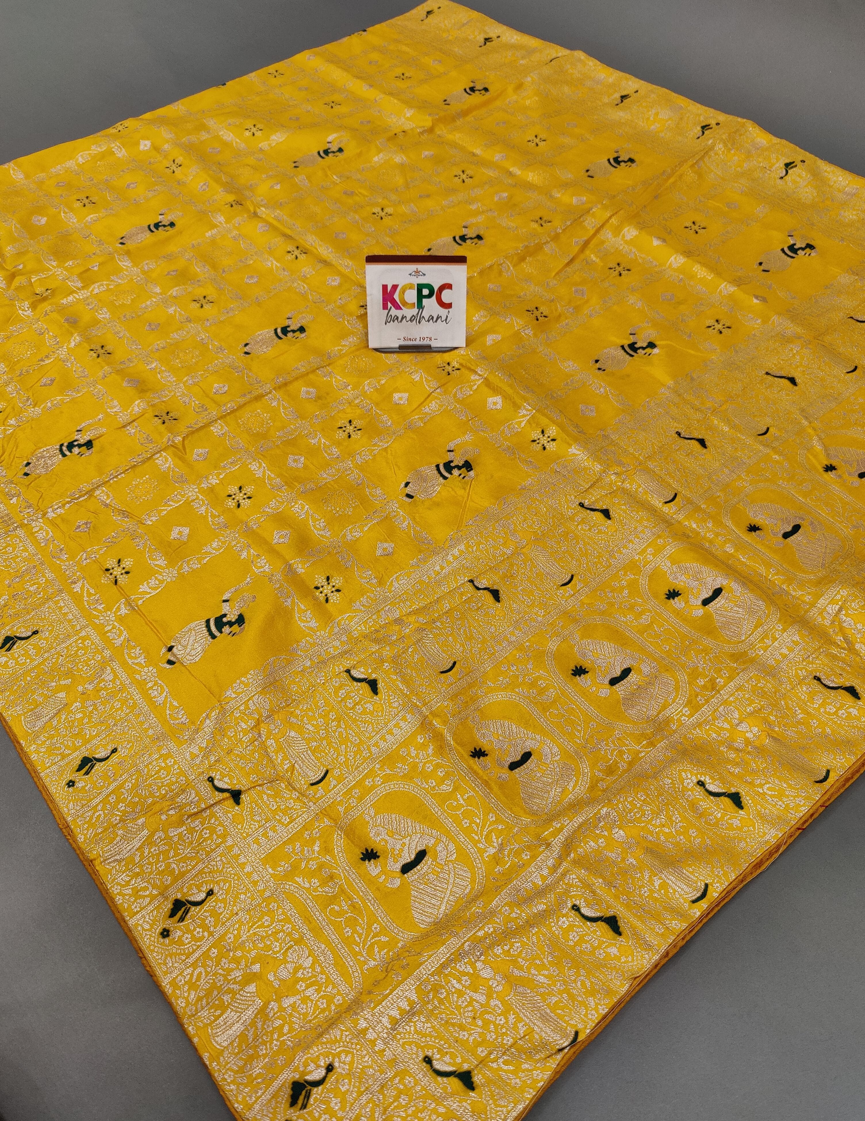 KcPc Latest Jaipuri Bandhani Ghatchola Banarasi Dupattas Yellow