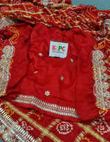KcPc Special Pure Gaji Silk Bandhani Gota Patti Work SareeAMT