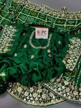 By Beautiful Pure Gaji Silk Bandhani Gota Patti Work Saree