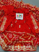 KcPc Latest Gaji Silk Bandhani Ghatchola Gota Patti Work SareeAMT
