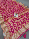 Khaddi Georgette Neemzari Bandhej Gotapatti work saree