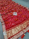 Gaji Silk Bandhani Ghatchola Gota Patti Work saree