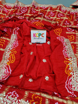 Gaji Silk Bandhani Ghatchola Gota Patti Work saree