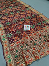 KcPcFigure Design Khaddi Georgette Janglaw Bandhani Neemzari Saree Wine