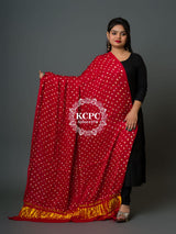 KcPc Latest Modal Silk Bandhani Dupatta Ek Boond Design with Traditional Lagdi Patta