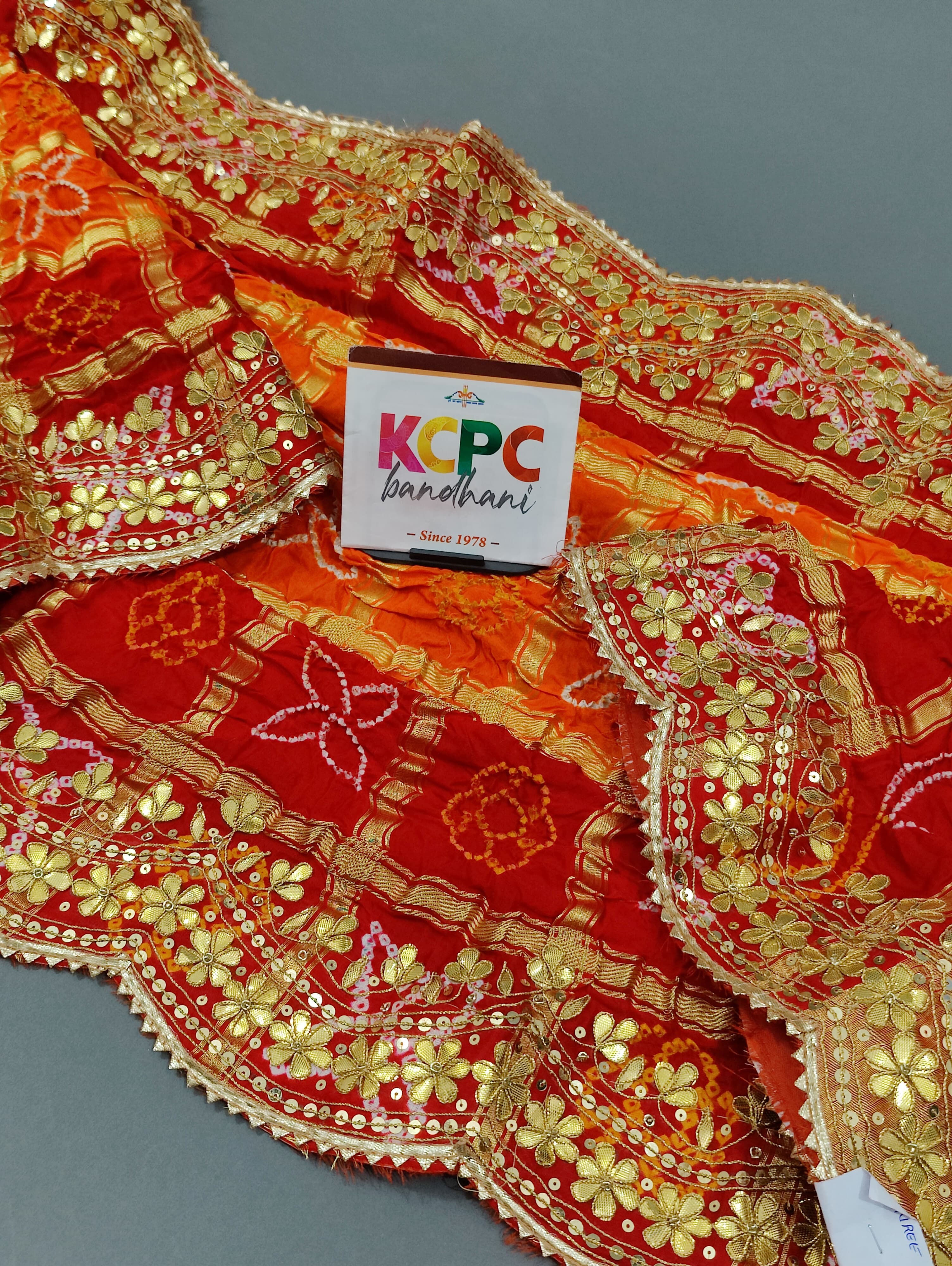 KcPc Latest New Launch Pure Gaji silk Gotapatti work Dupatta Amt