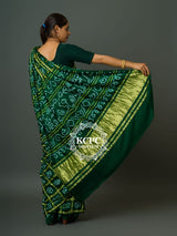 gaji silk Bandhanisaree in green colour