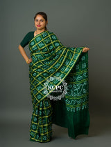 gaji silk Bandhanisaree in green colour