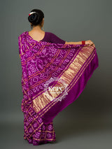 KcPc Latest Lounch Pure Gaji Silk Bandhani Ghatchola SareePurple
