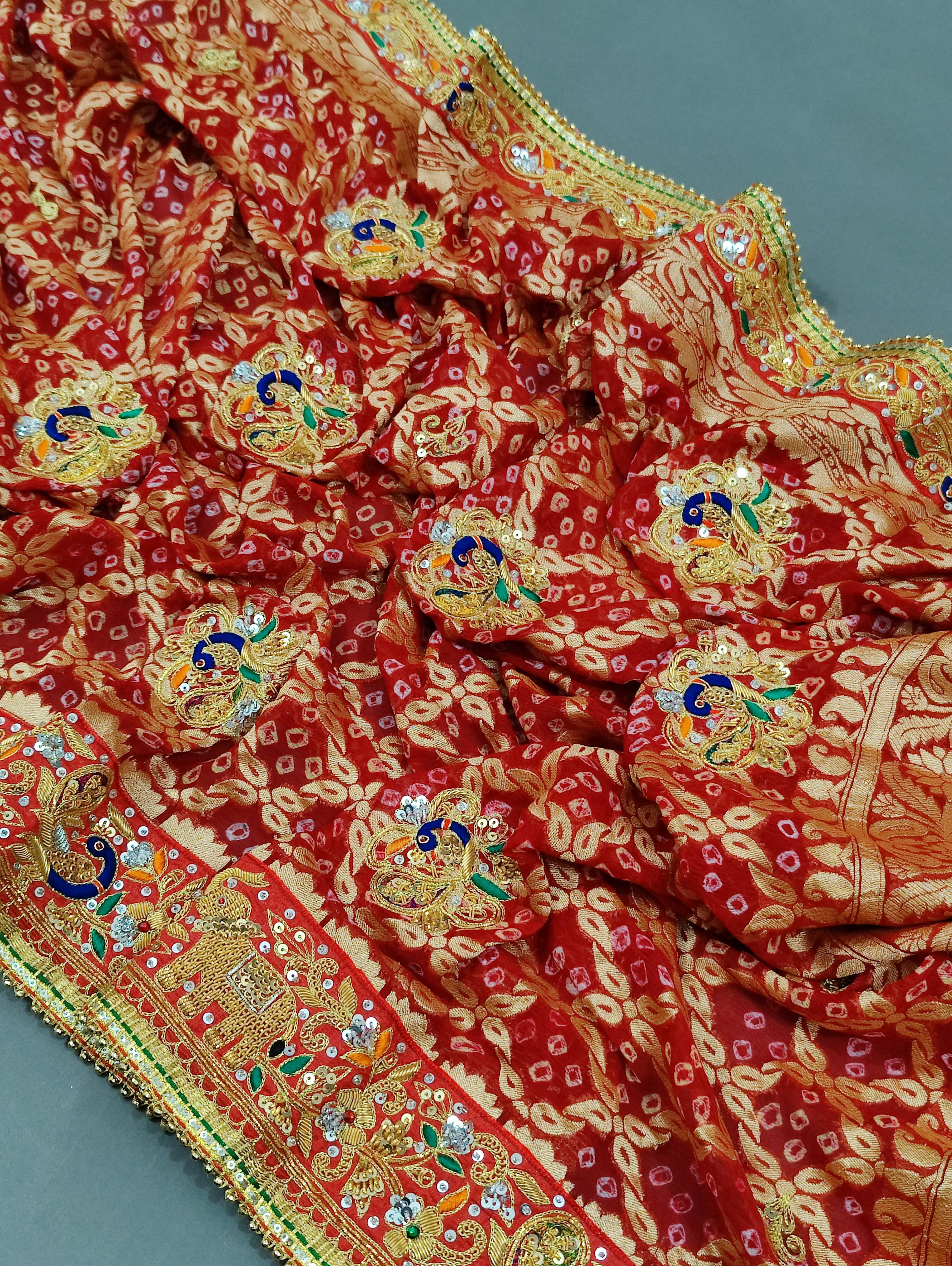 KcPc LatestMarwadi Pure Khaddi Georgette Upada Junglaw Neemzari Chunri