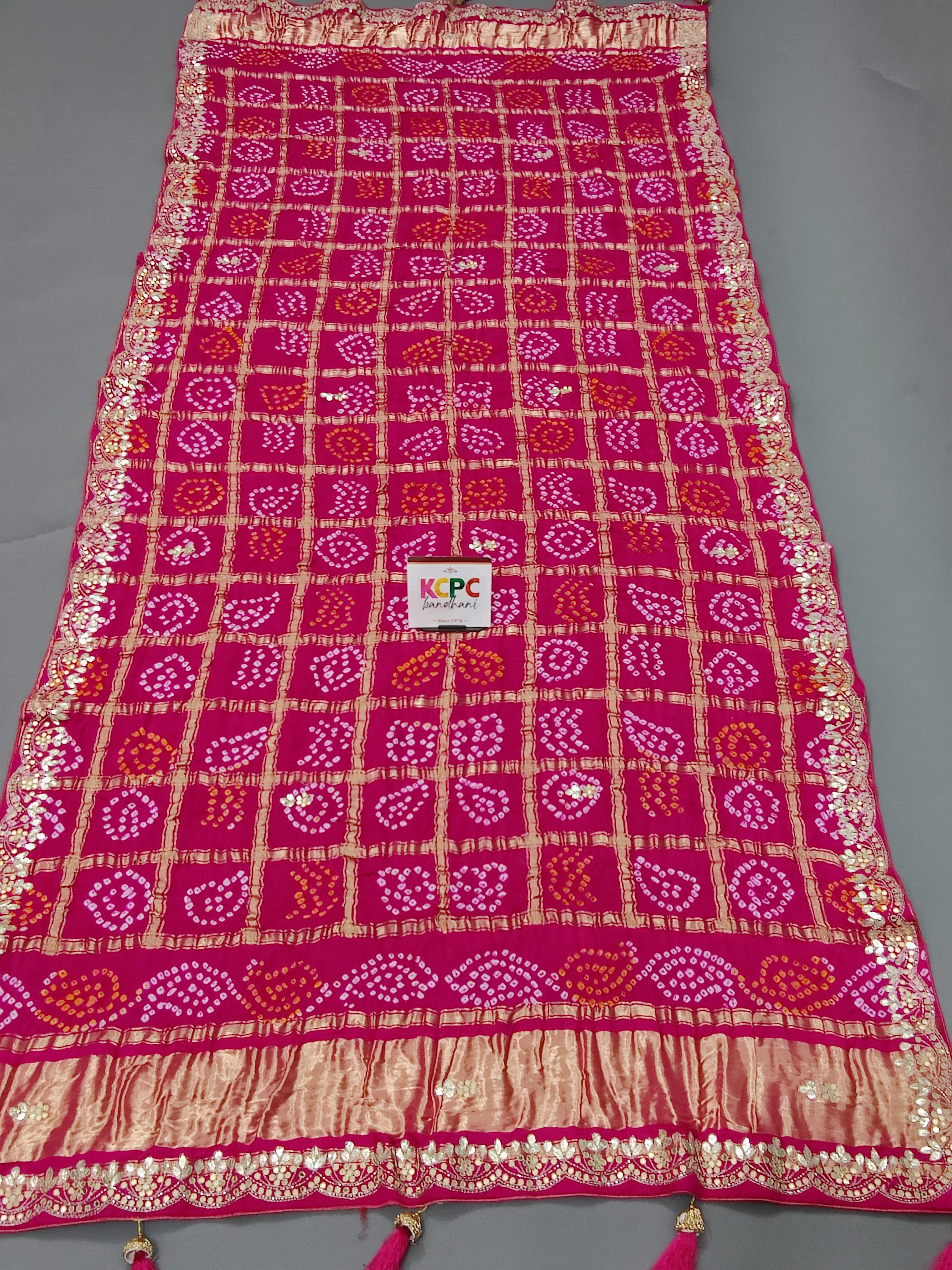 KcPc Latest New Pure Gaji Silk Hand Gotapatti work DupattaAMT