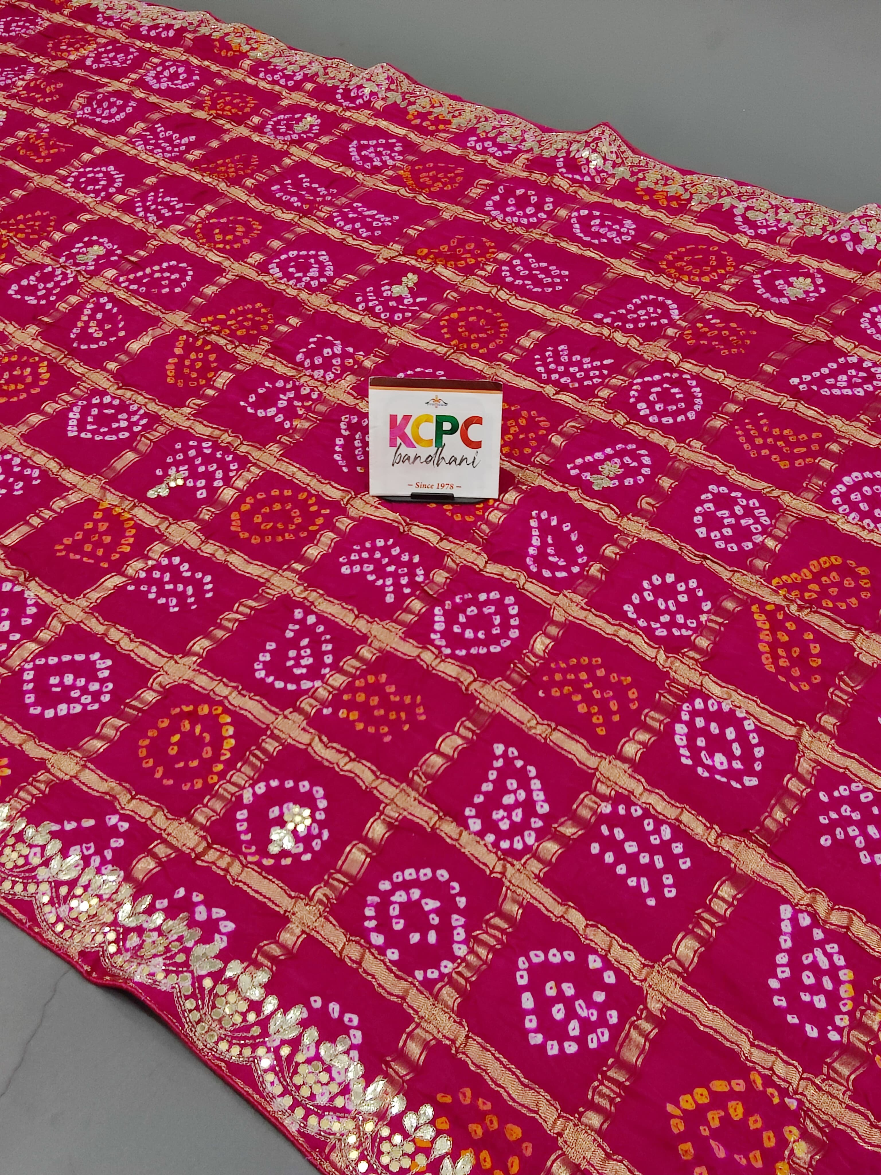 KcPc Latest New Pure Gaji Silk Hand Gotapatti work DupattaAMT