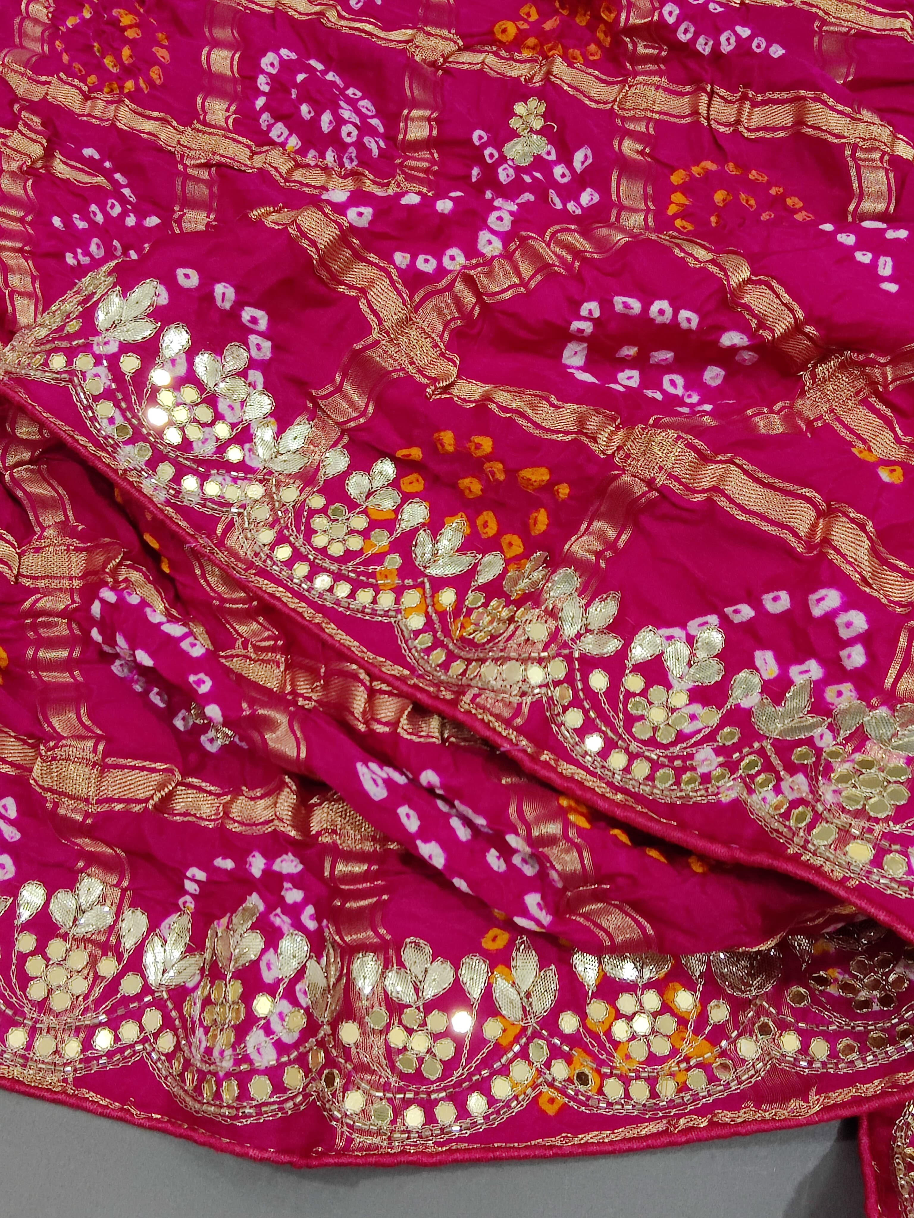 KcPc Latest New Pure Gaji Silk Hand Gotapatti work DupattaAMT