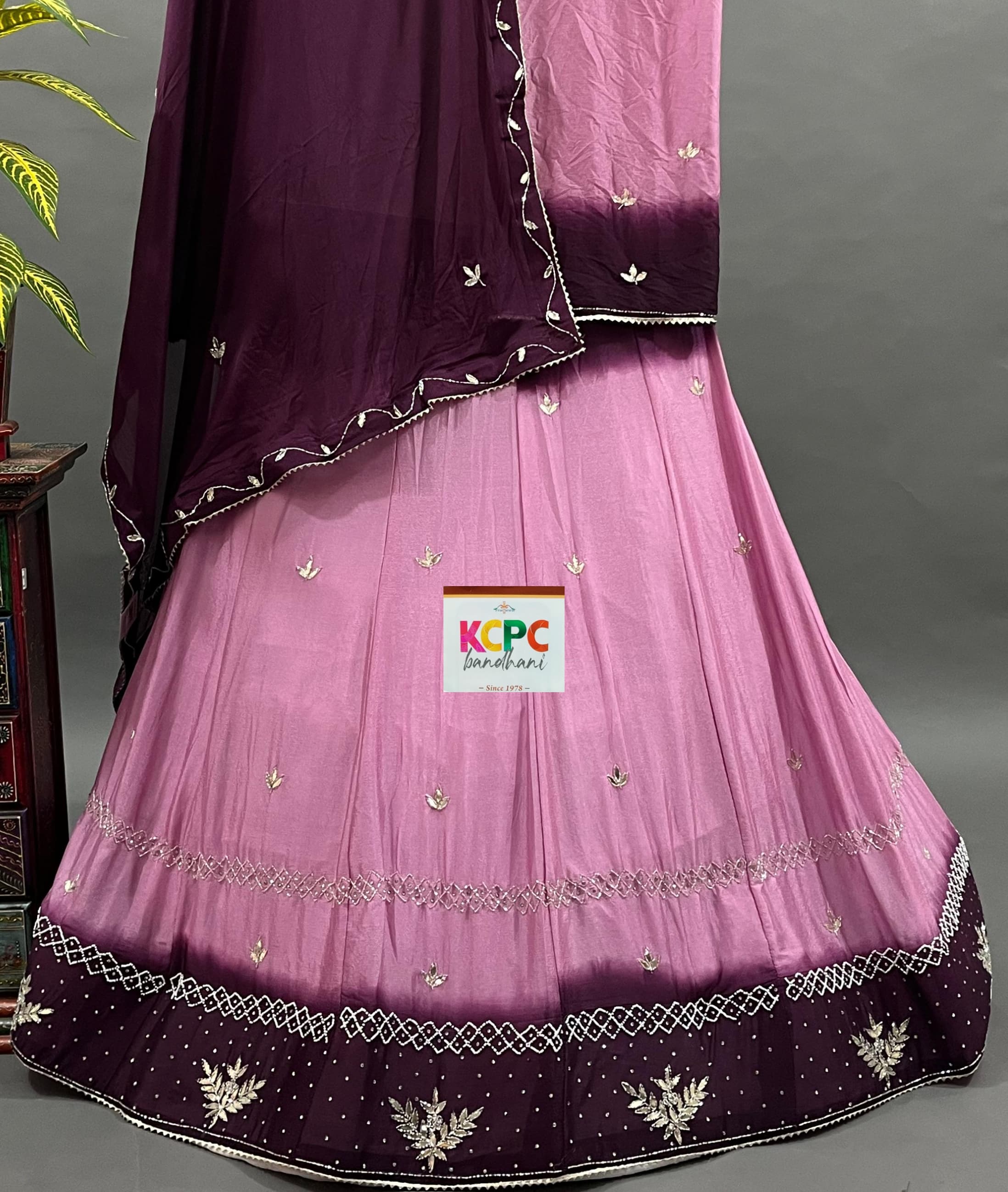 By Upada Chinon Lehenga With Traditional wear