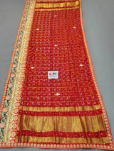 Buy Ghatchola Art silk Bandhej Heavy Border Dupatta Kcpc