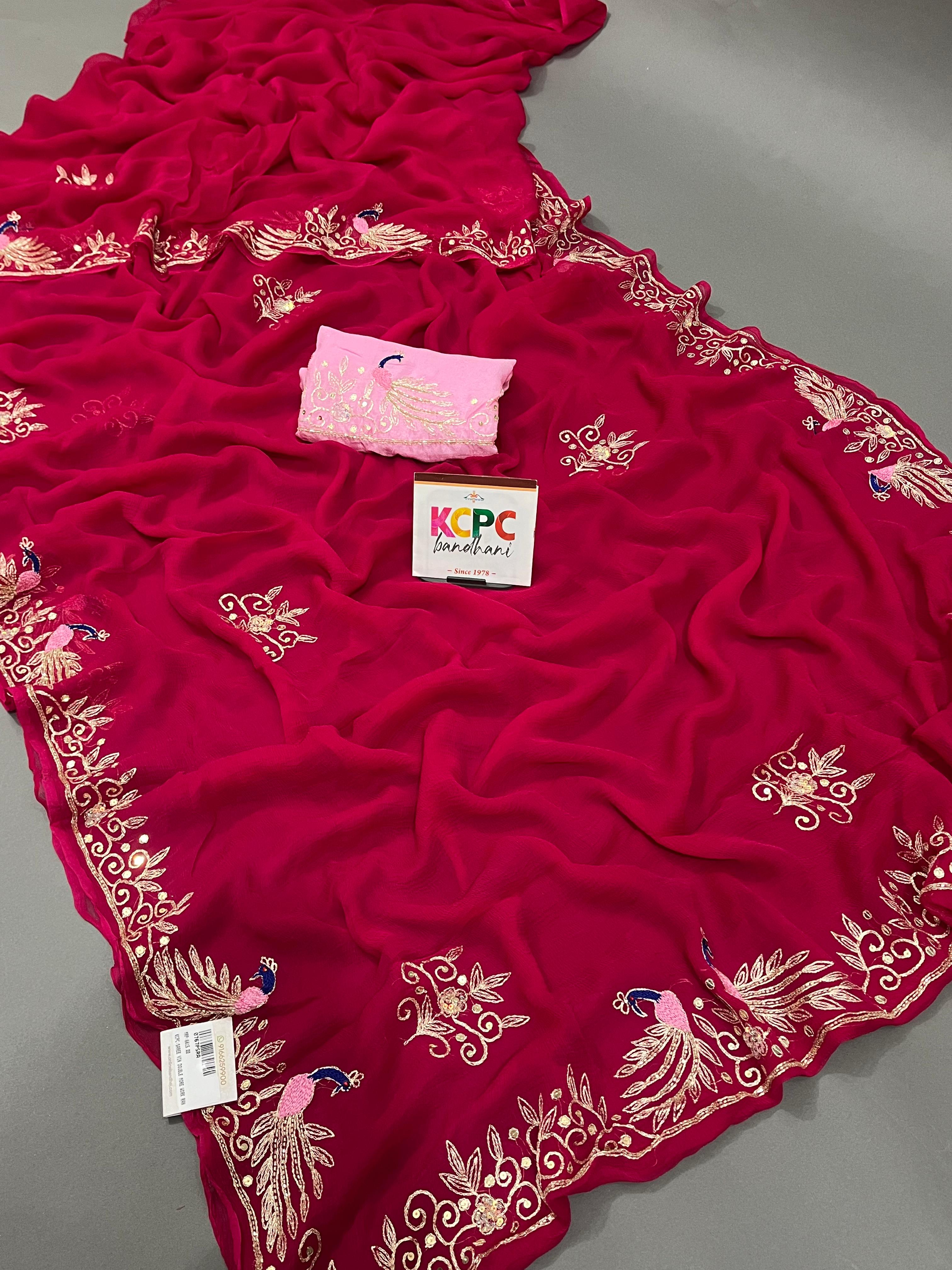 Diamond Chiffon saree is perfect for party wear