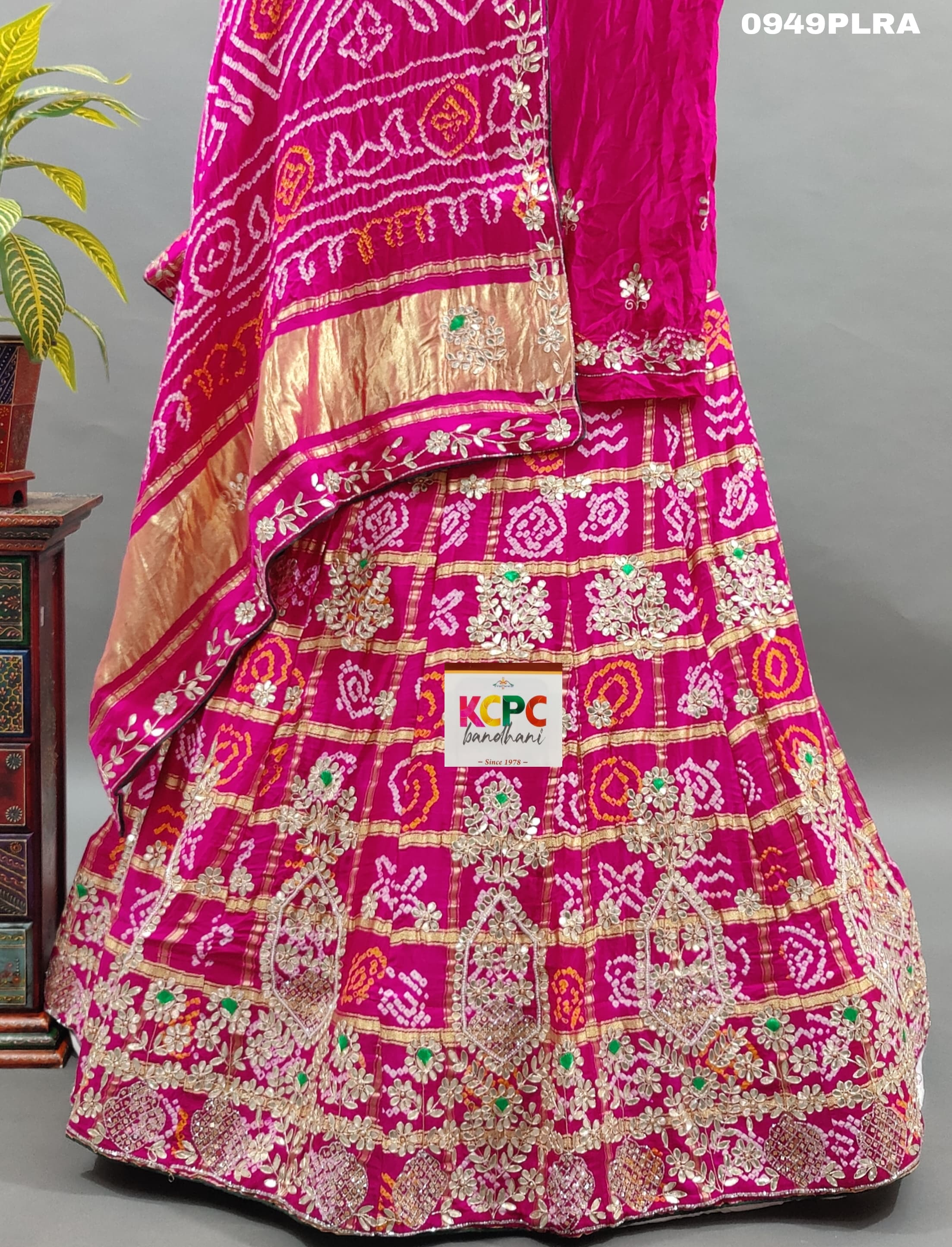 KcPc New Launch Pure Gaji silk Gotapatti Handwork Designer Lehenga BTU