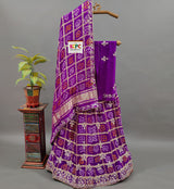 KcPc Pure Gaji Silk Bandhani Ghatchola Handwork Lehenga BTU