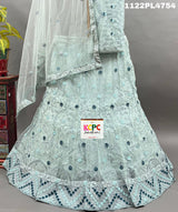 A Lehenga set net fabric with sequins and embroidery work