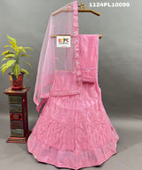A pink lehenga set with embroidery and sequins work