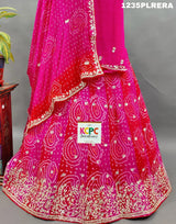 By Bandhani Lehenga With Gotapatti Work