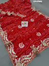 Ojariya Cutdana Mirror Handwork Bandhani Saree