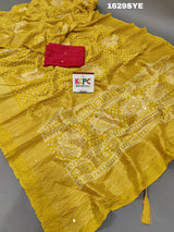 Kcpc New Beautiful Cotton Silk Plastic Mirror Work Saree
