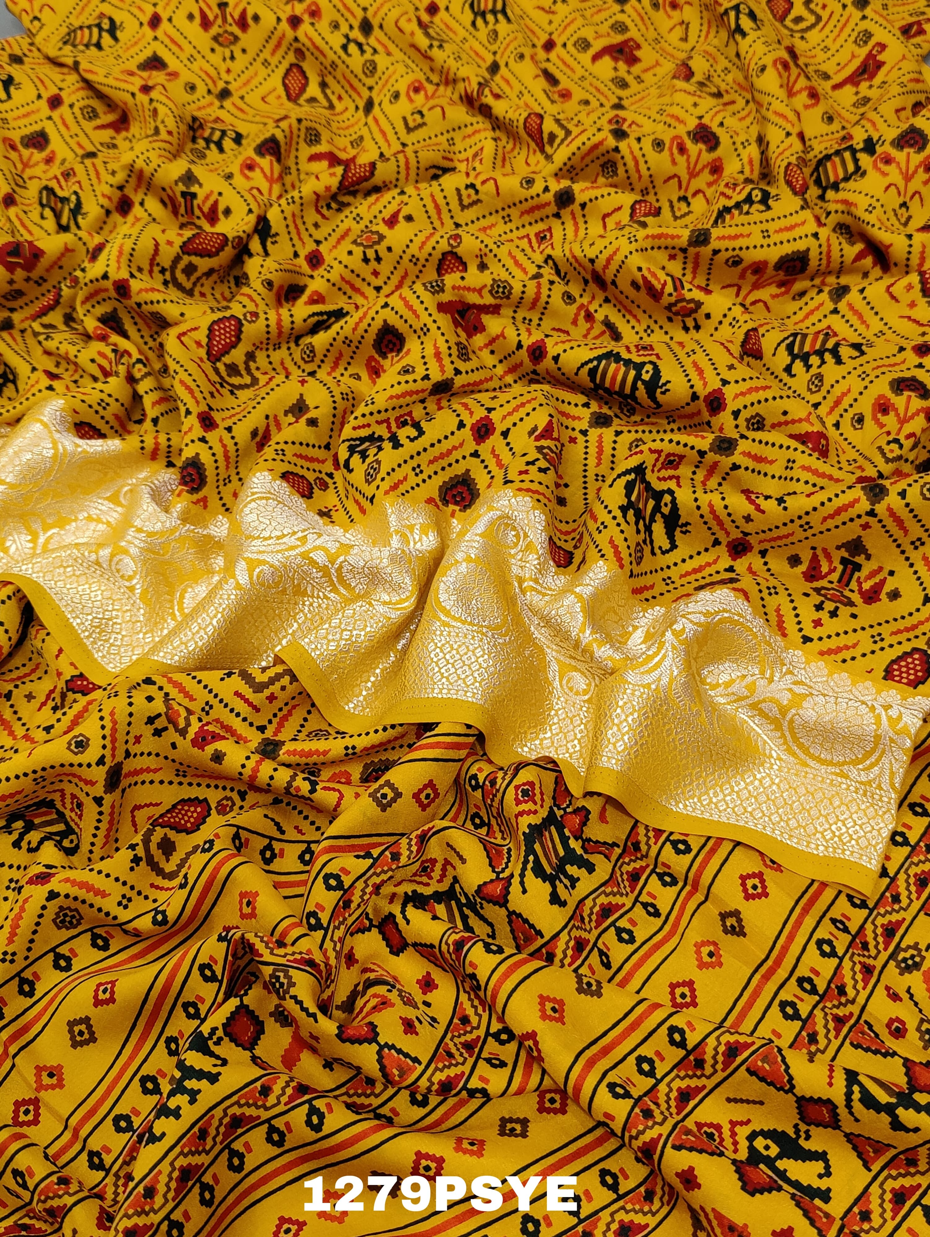 banarasi saree in yellow colour under 2000
