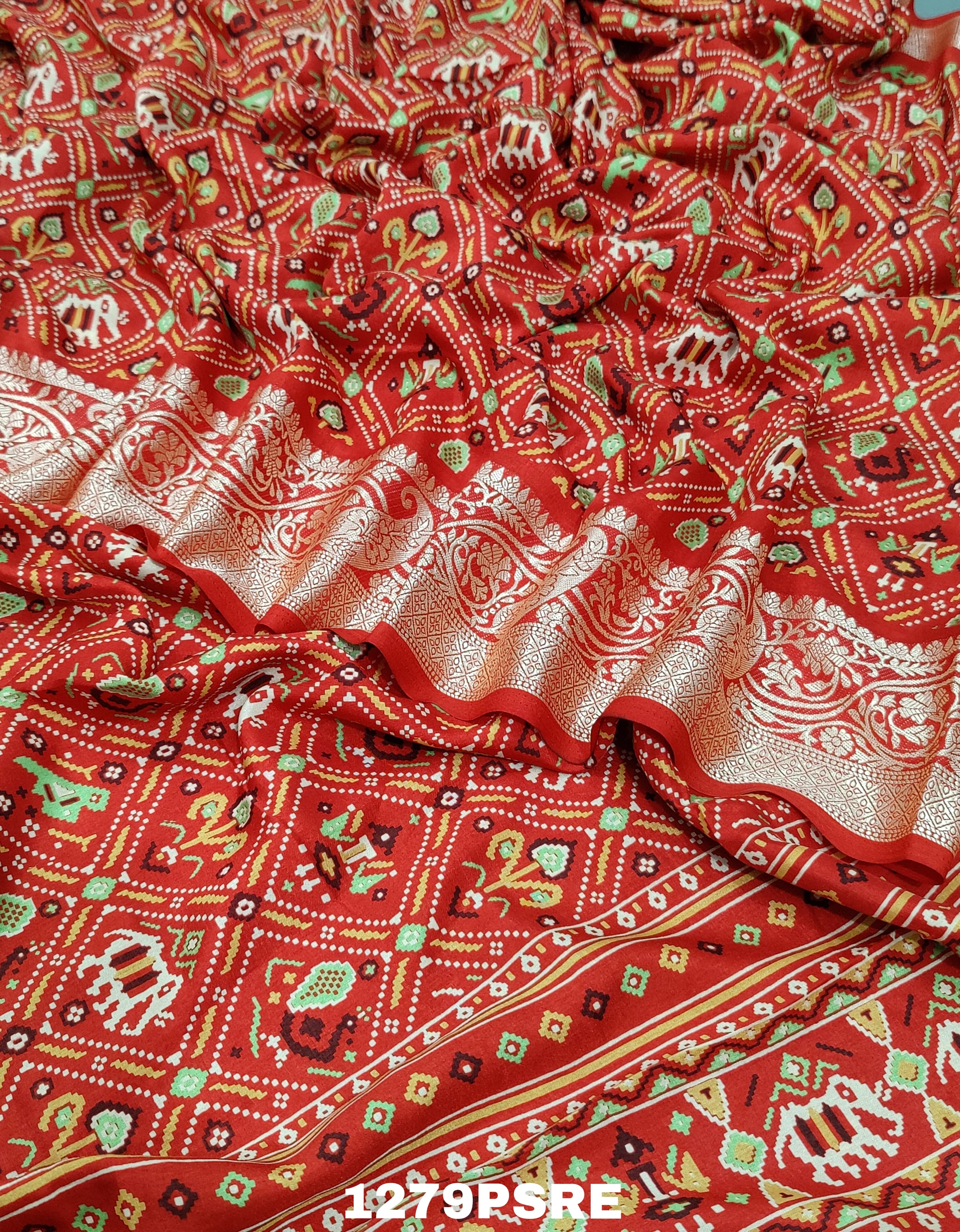 Silk Banarsi Weaving Patola Print Saree