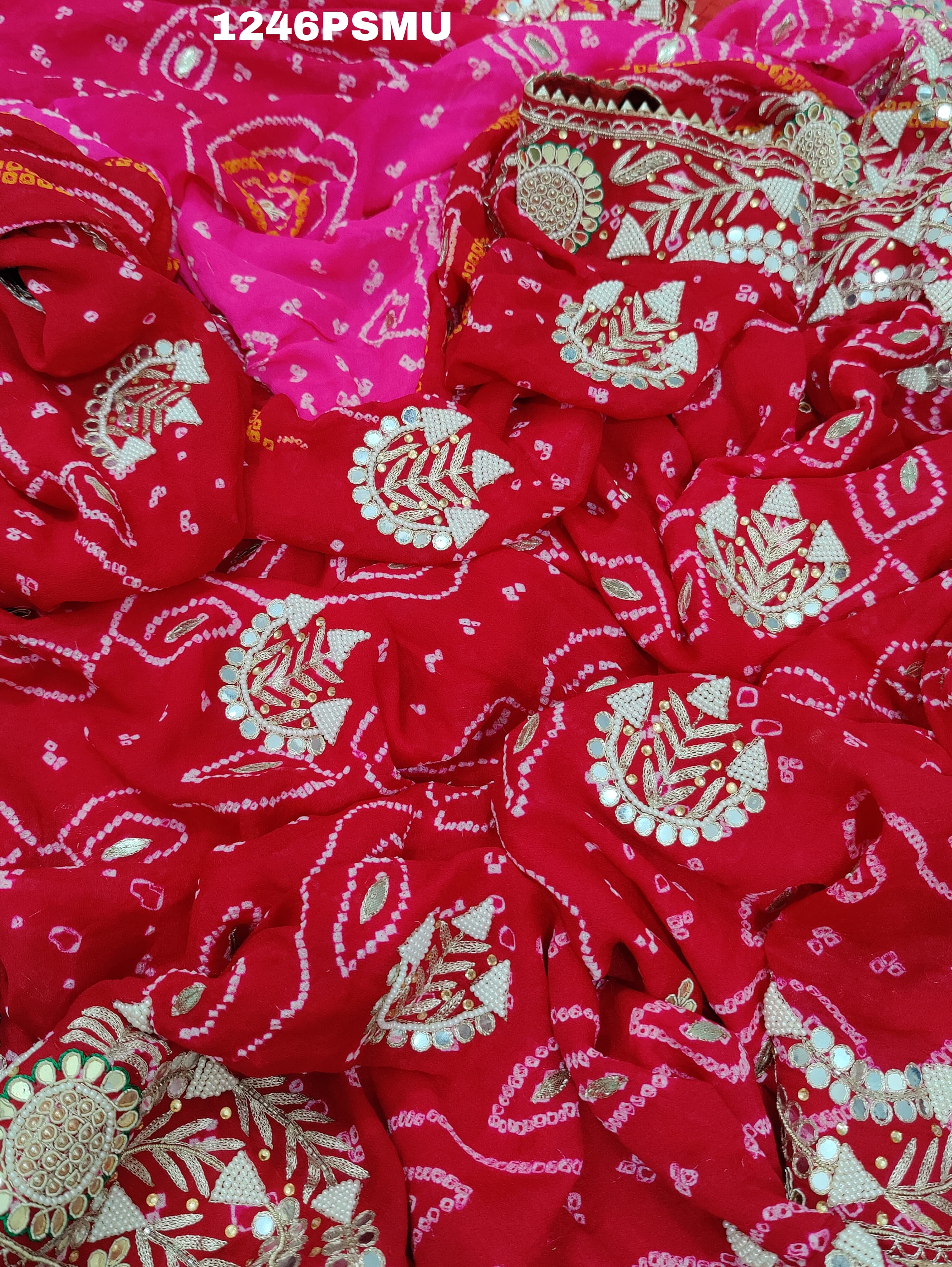 Cutdana Mirror Handwork saree in pure ojaria fabric