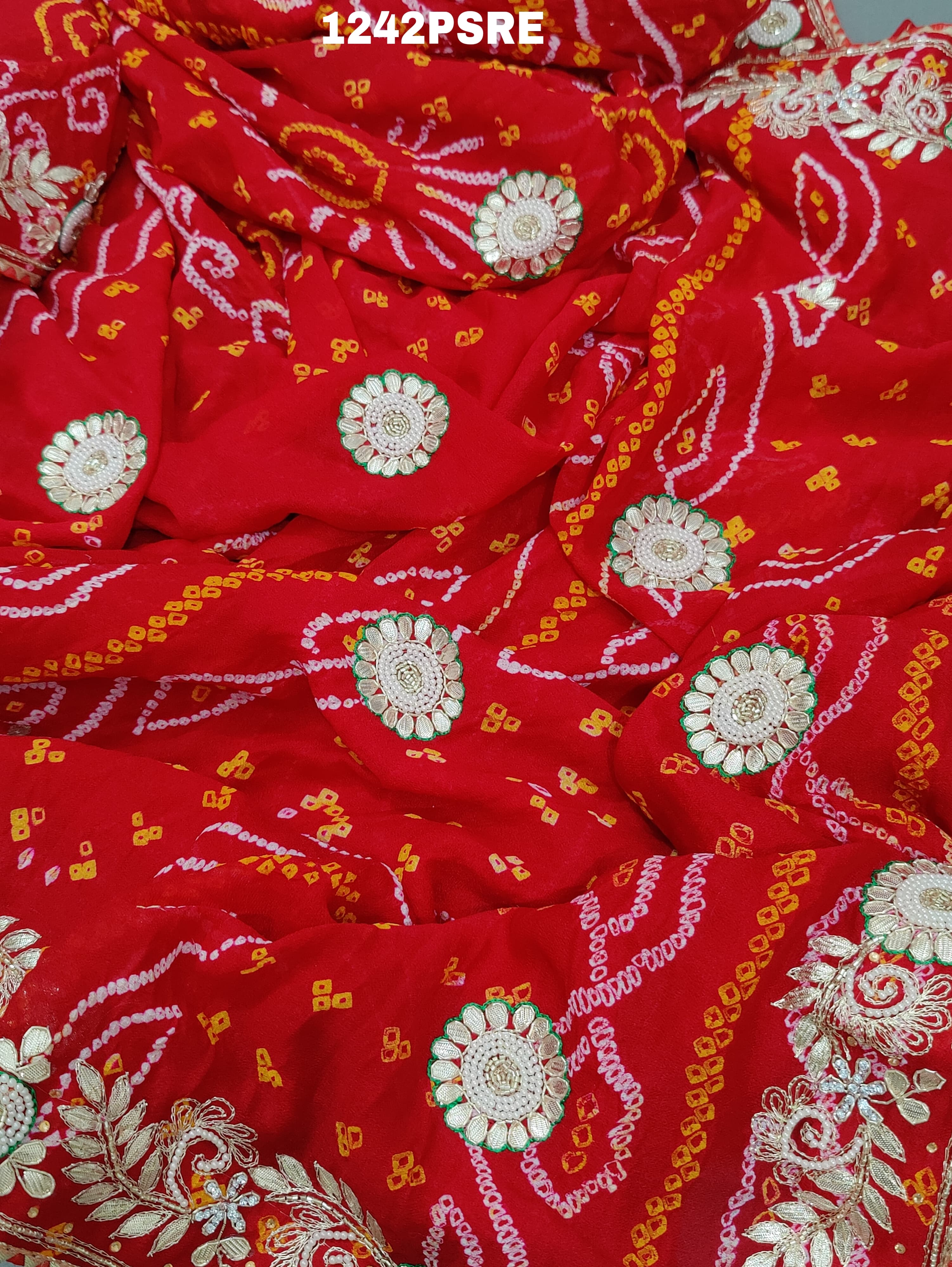 Pure Ojariya saree's elegant Marwadi Chunri design