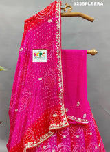By Bandhani Lehenga With Gotapatti Work